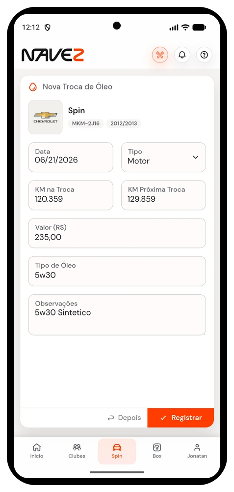 Nunca esqueça a troca de óleo
